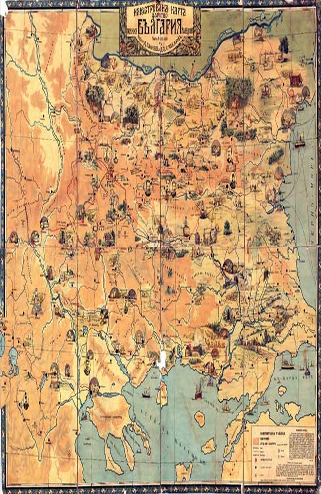 Map of the Kingdom of Bulgaria by Panchev and Chakarov (1914)